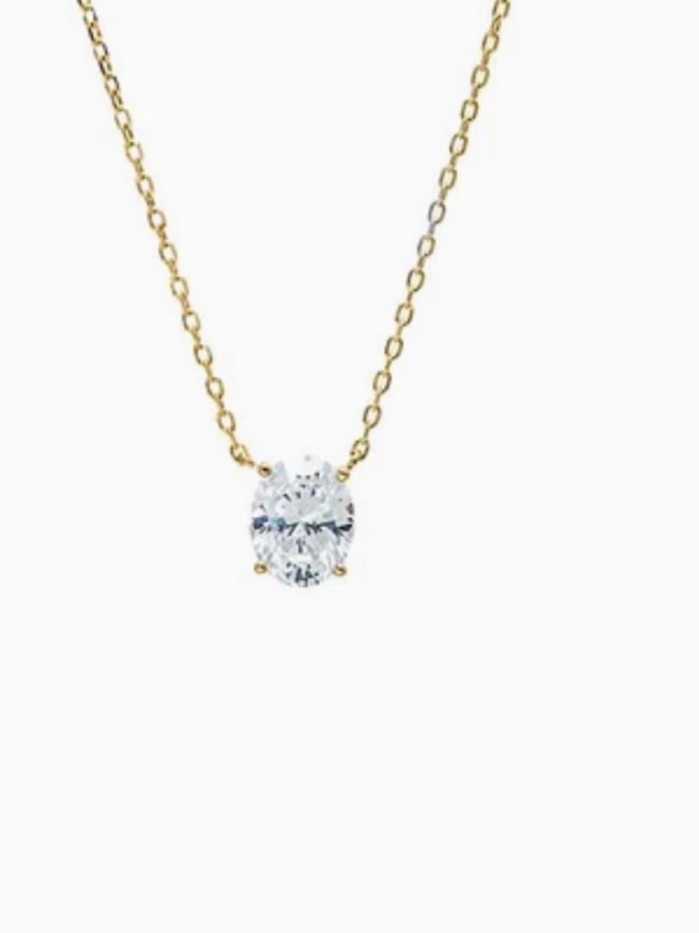 Adina Eden Oval CZ Pendant Necklace NEW